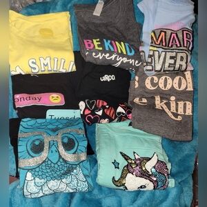 T-Shirts Bundle of 8 Big Girls Size Large 10-12